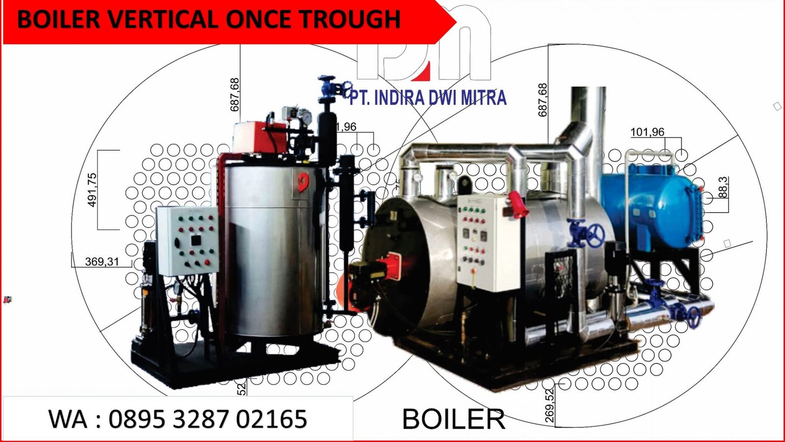 SUPPLY WATER TUBE BOILER VERTIKAL ONCE THROUGH STEAM BOILER INDONESIA