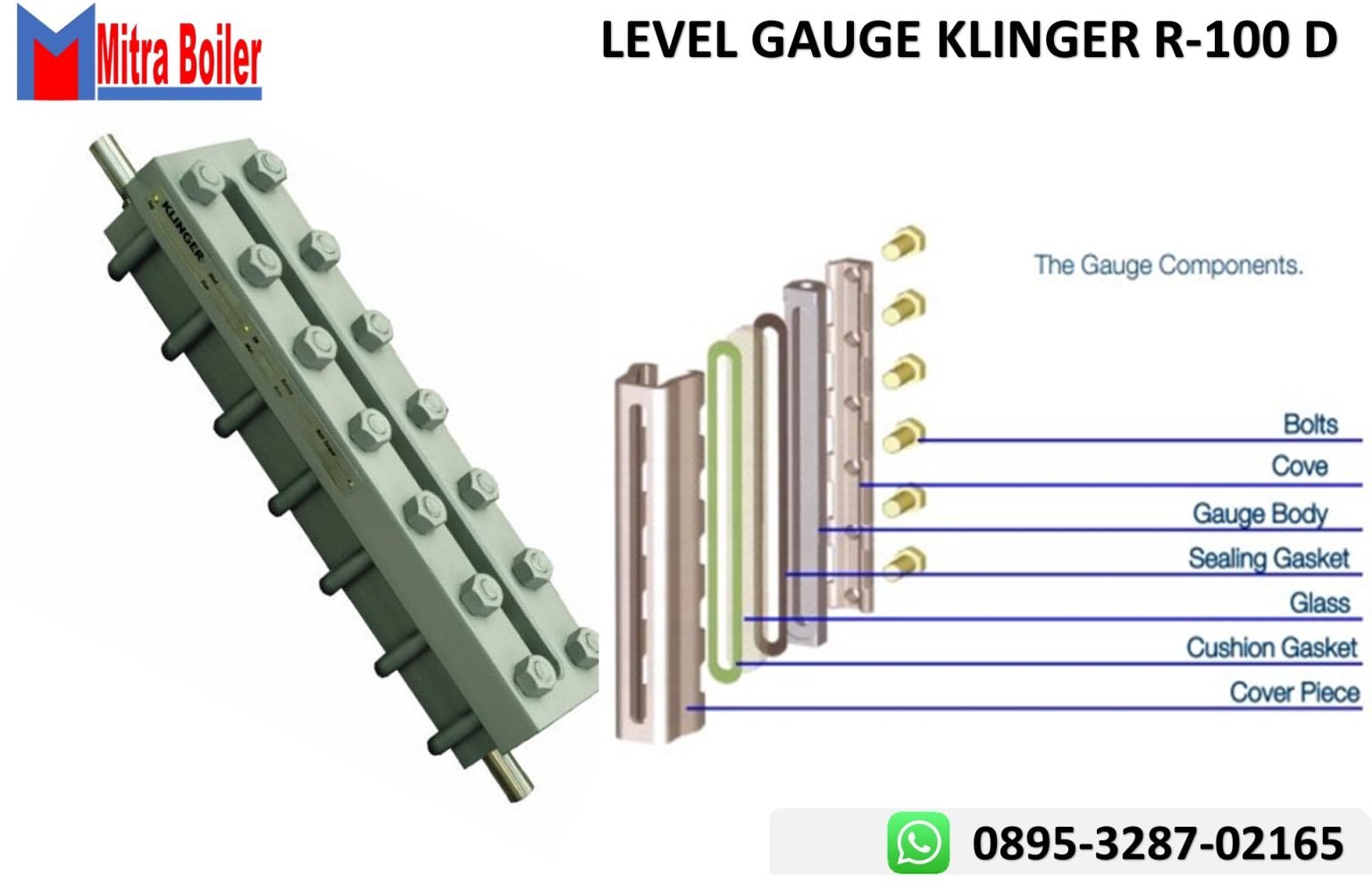 JUAL GLASS PENDUGA BOILER KLINGER LEVEL GAUGE R100D