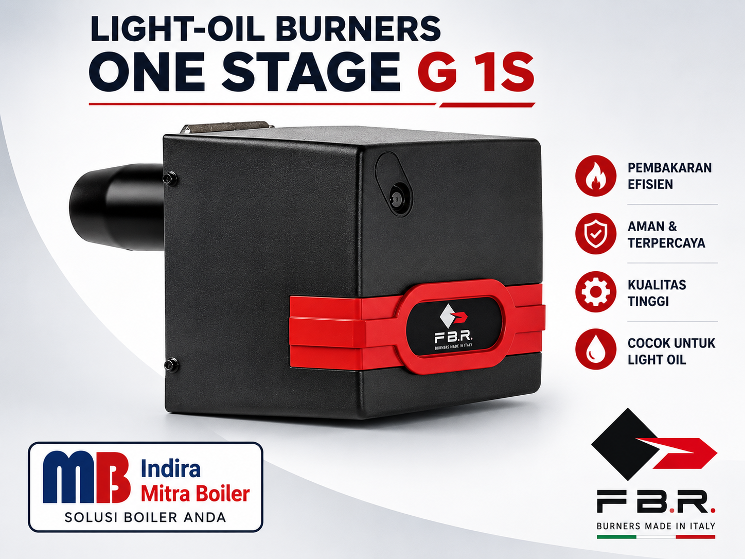 JUAL BURNER FBR ONE STAGE - LIGHT OIL G 1HR - G 1H - G 1S