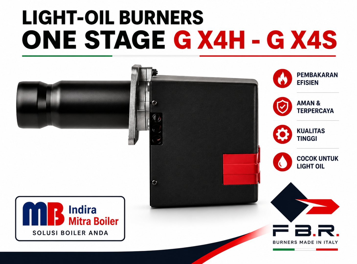 JUAL BURNER FBR ONE STAGE - LIGHT OIL G X4H, G X4S