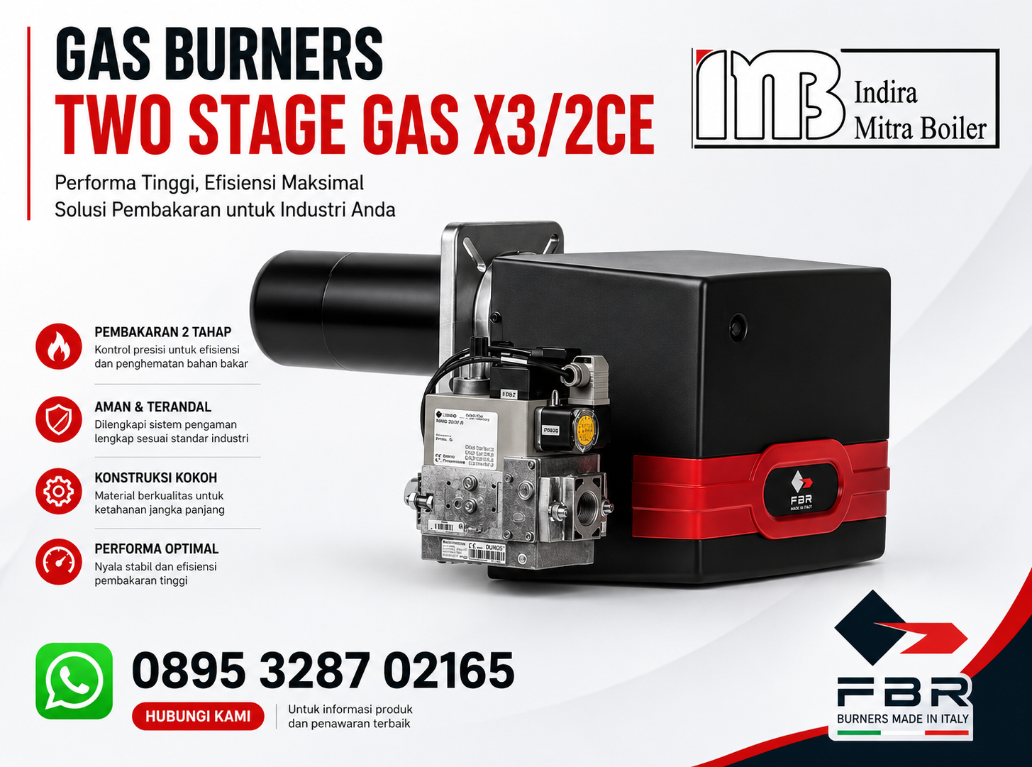 JUAL GAS BURNERS ONE STAGE FBR GAS X3/2CE