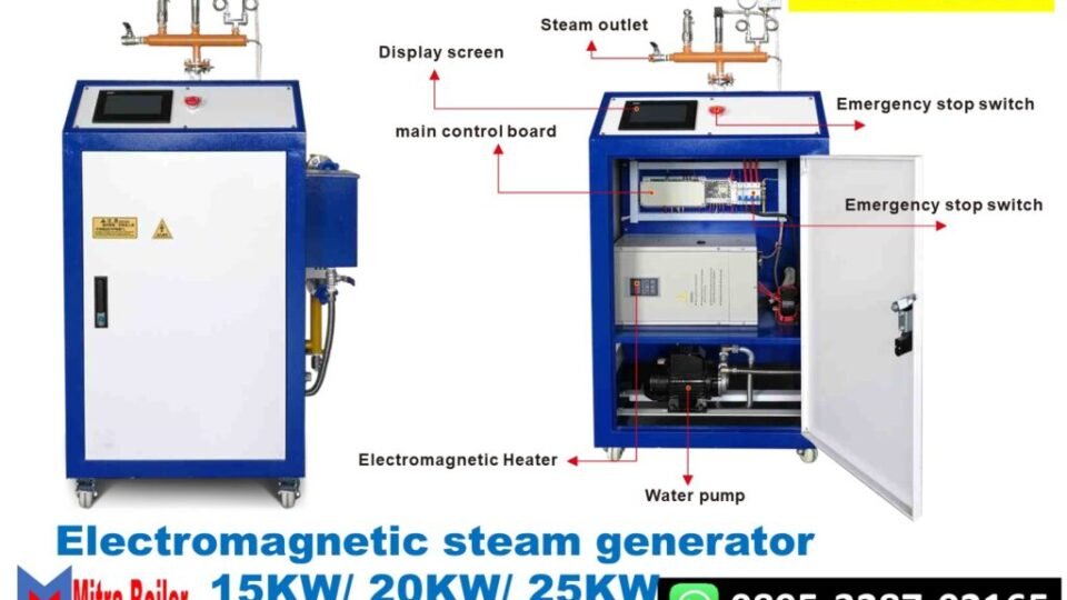 Electromagnetic steam generator 15 – 25 KW