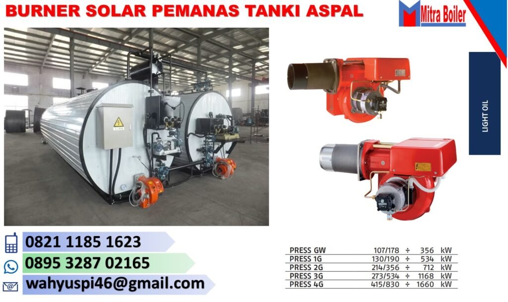 BURNER SOLAR/LIGHT OIL RIELLO SERI PRESS G PEMANAS TANKI ASPAL
