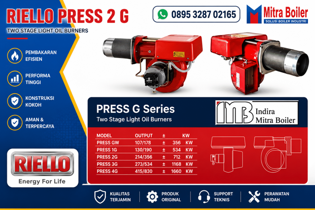 PRESS 2G 214/356 ÷ 712 kW – RIELLO BURNER SOLAR DUA NOZZLE