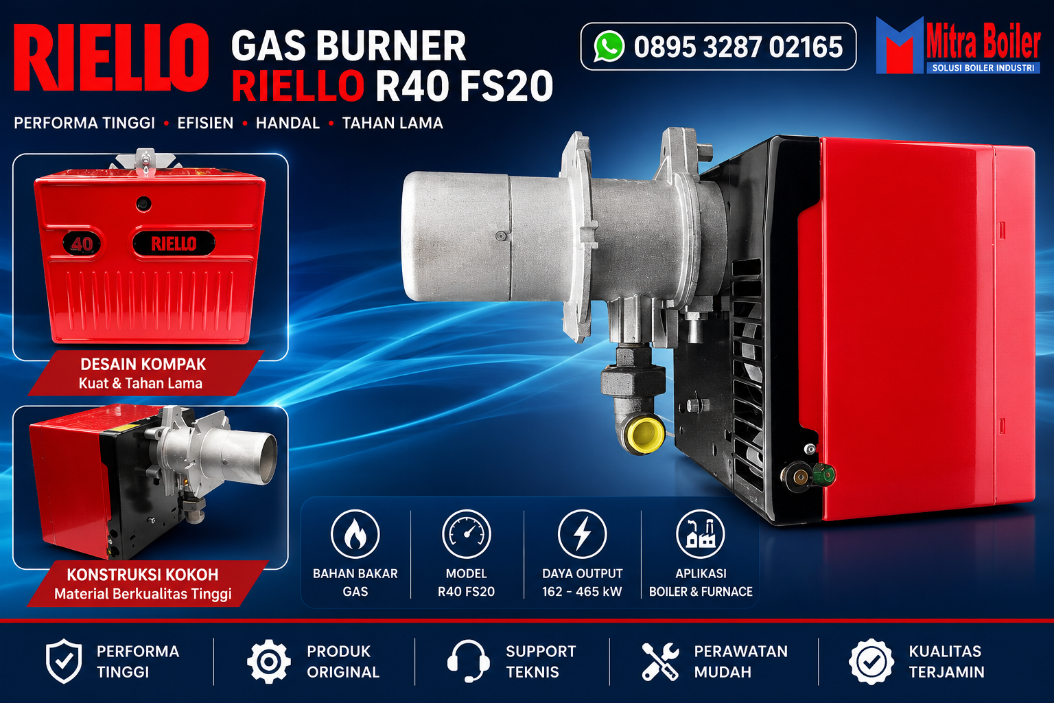 JUAL GAS BURNER RIELLO 40 FS20 ( 569 T30 )