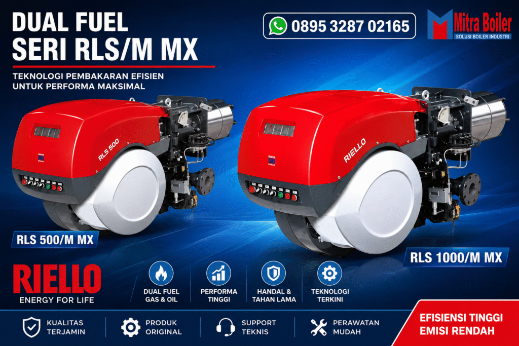 BURNER RIELLO DUAL FUEL MODULATING – RLS 500, 650, 800, 1000, 1200/M MX