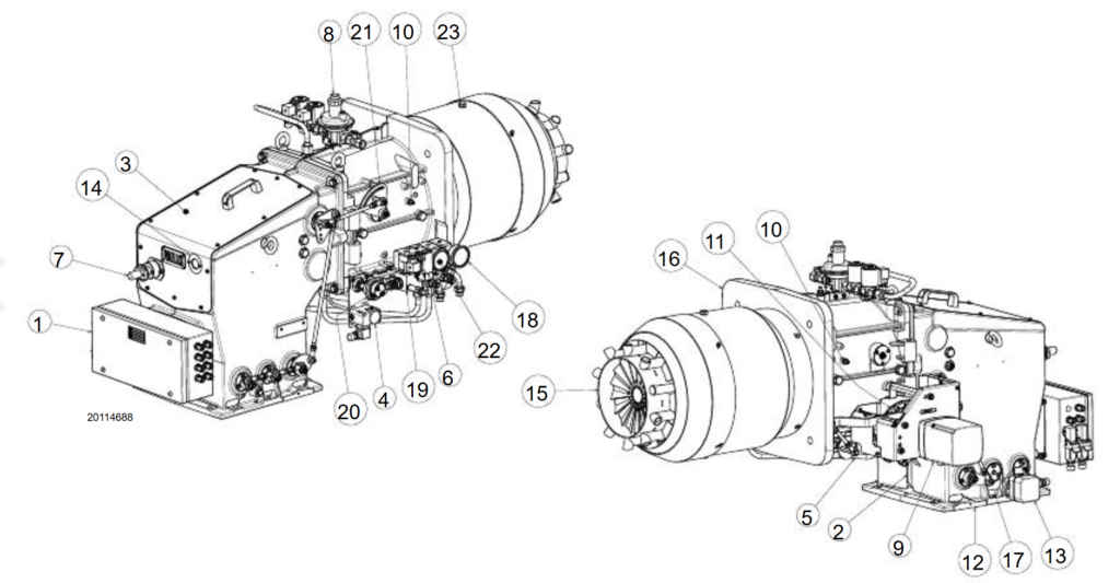 KOMPONEN BURNER RIELLO DB6