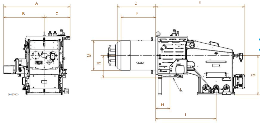 DIMENSI BURNER RIELLO DB9