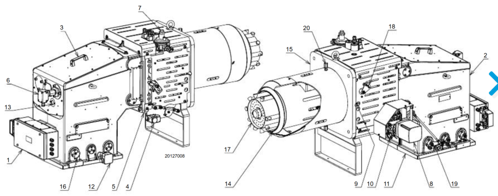 DESKRIPSI KOMPONENT BURNER RIELLO DB 9