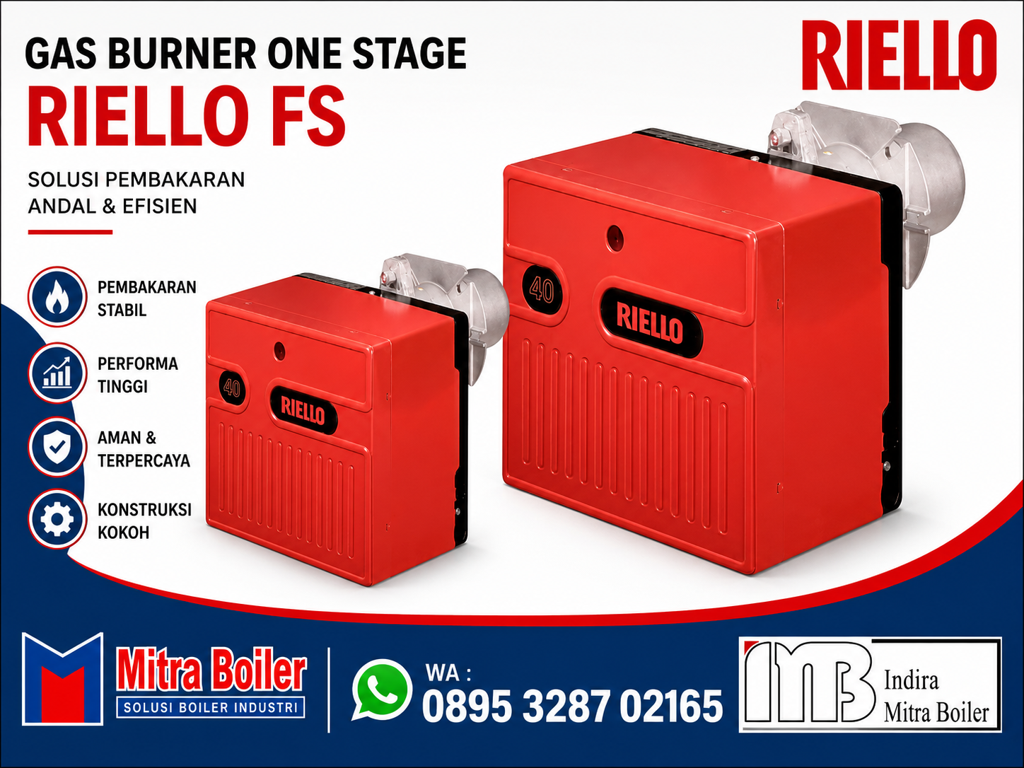 JUAL GAS BURNER RIELLO ONE STAGE R40 FS