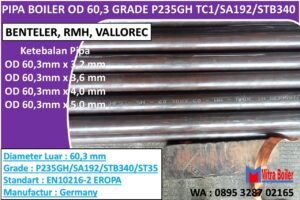 PIPA BOILER OD 60,3 BENTELER GRADE P235GH TC1 