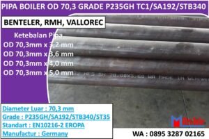 JUAL PIPA BOILER OD 70,3 BENTELER