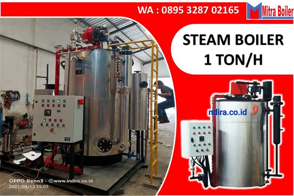 STEAMBOILER ONCE TROUGH 1000 KG/JAM VERTIKAL