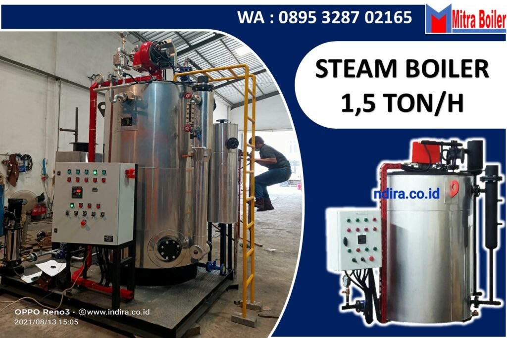 JUAL BOILER 2 TON/H VERTIKAL- WATER TUBE BOILER