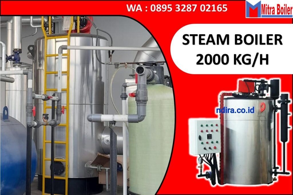 STEAM BOILER WATER TUBE 2 TON/JAM ONCE TROUGH