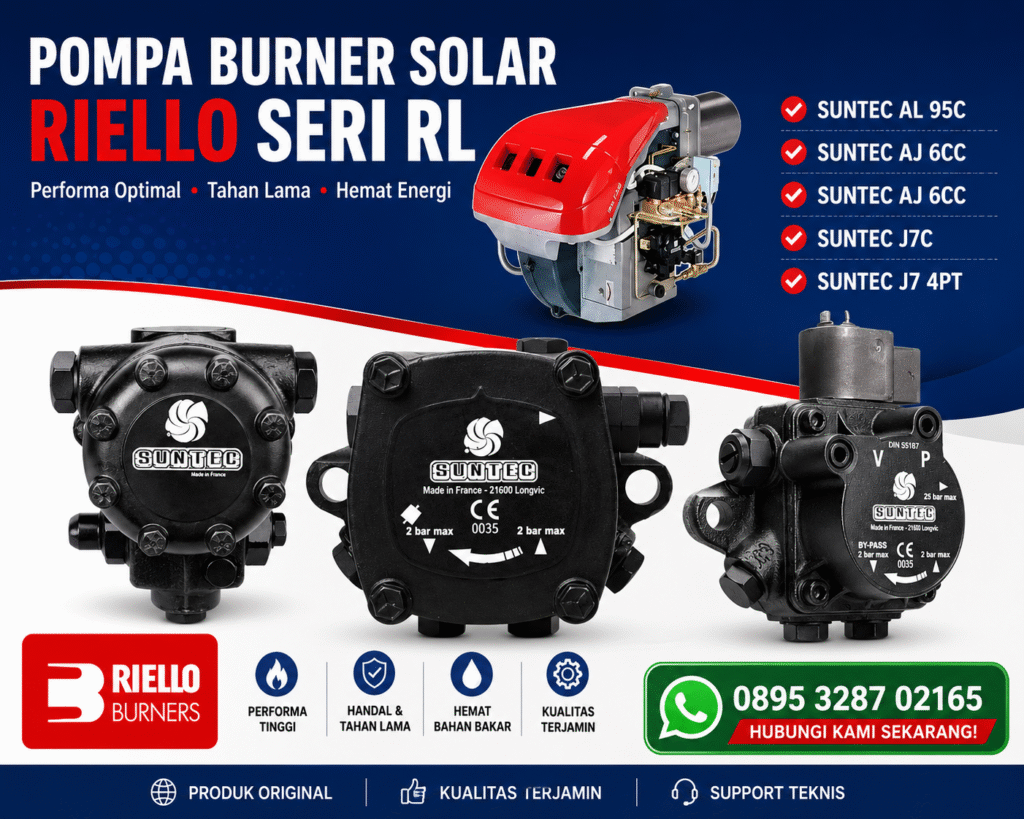 JUAL POMPA SOLAR BURNER RIELLO RL 70, RL 100, RL 130, RL 190, RL 250 MZ