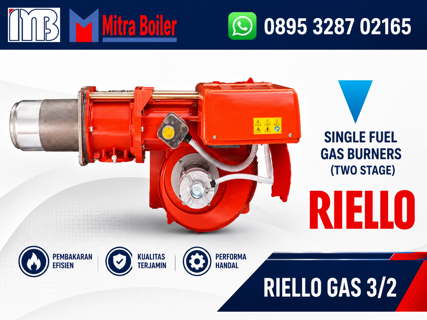 JUAL RIELLO GAS 3/2 - BURNER GAS ( TWO STAGE )