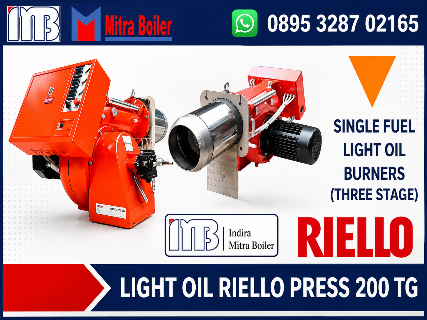 JUAL OIL BURNER RIELLO PRESS 200 TG - THREE STAGE ( BRAND ITALY )