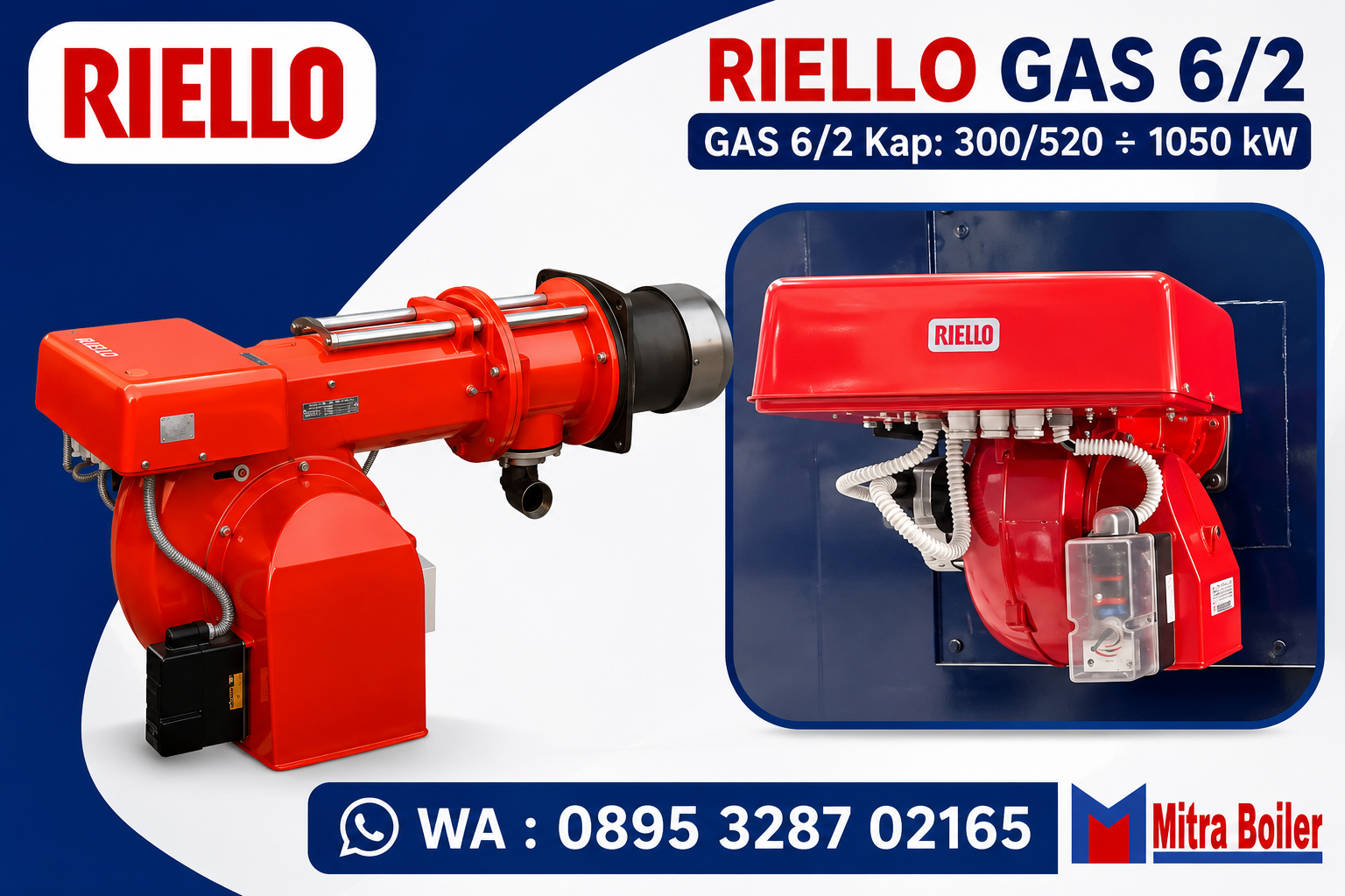 JUAL RIELLO GAS 6/2 - BURNER BB GAS DUA TAHAP