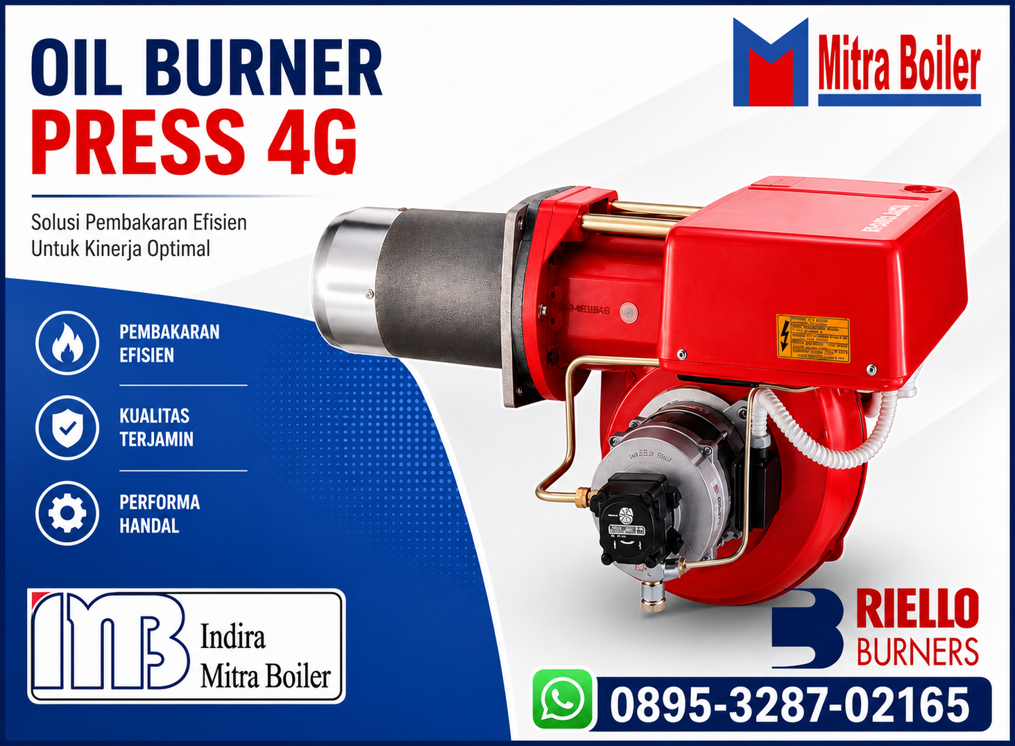 JUAL MESIN BURNER SOLAR - RIELLO PRESS 4G ( 1.400.000 KCAL )