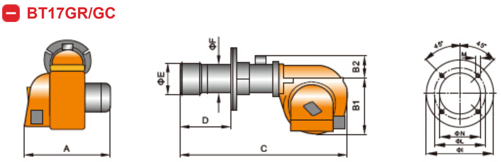 DIMENSI BAITE BT17G/GR/GC