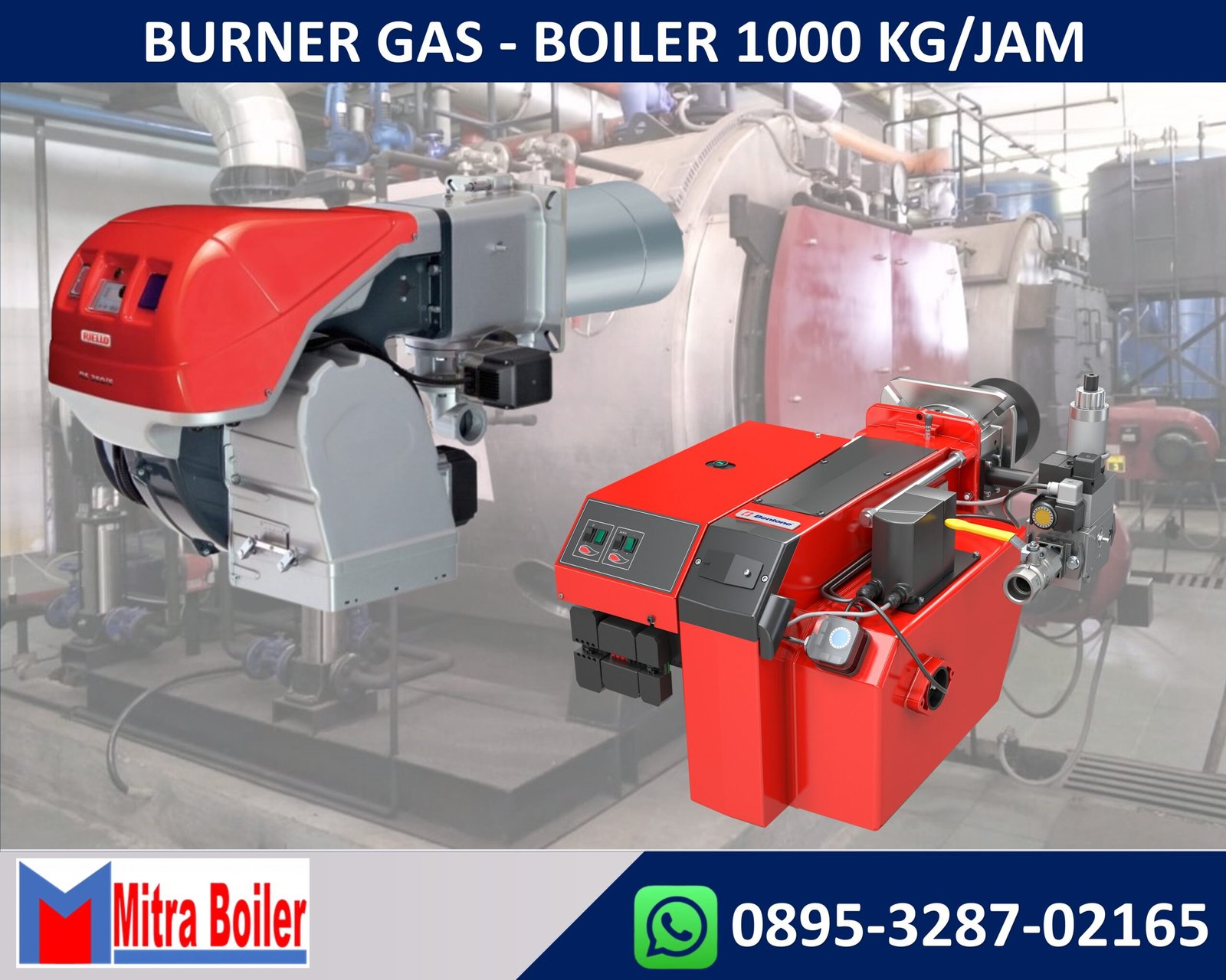 JUAL BURNER GAS BOILER 1 TON-1000 KG
