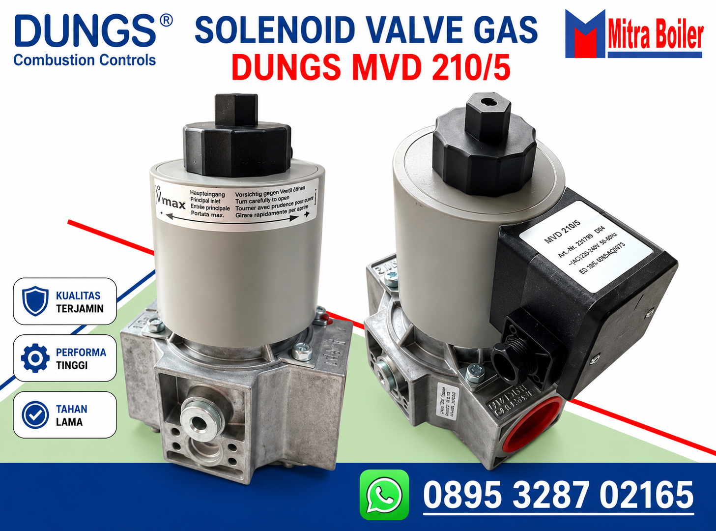 JUAL SOLENOID VALVE GAS DUNGS MVD 210/5 - 1" INCH