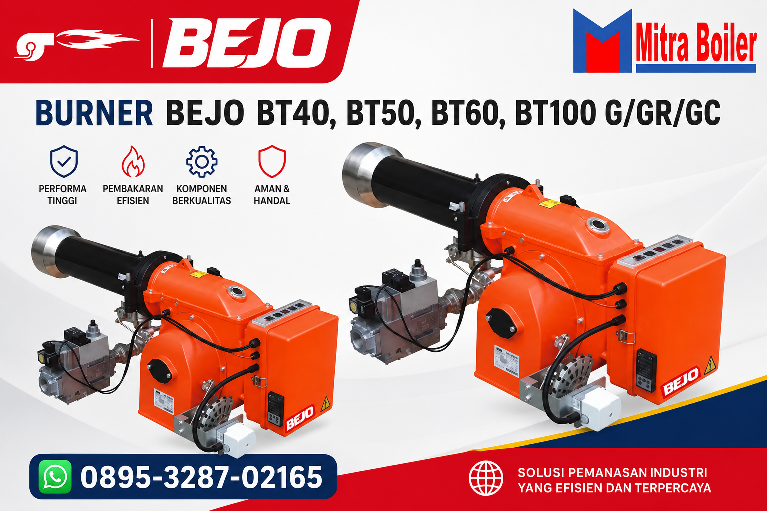 DISTRIBUTOR PEMBAKAR GAS BEJO BT40, BT50, BT60, BT100 G/GR/GC