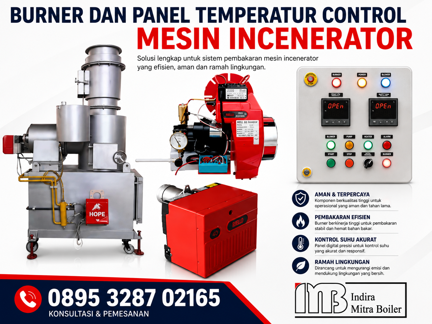JUAL BURNER DAN PANEL TEMPERATUR CONTROL - MESIN INCENERATOR