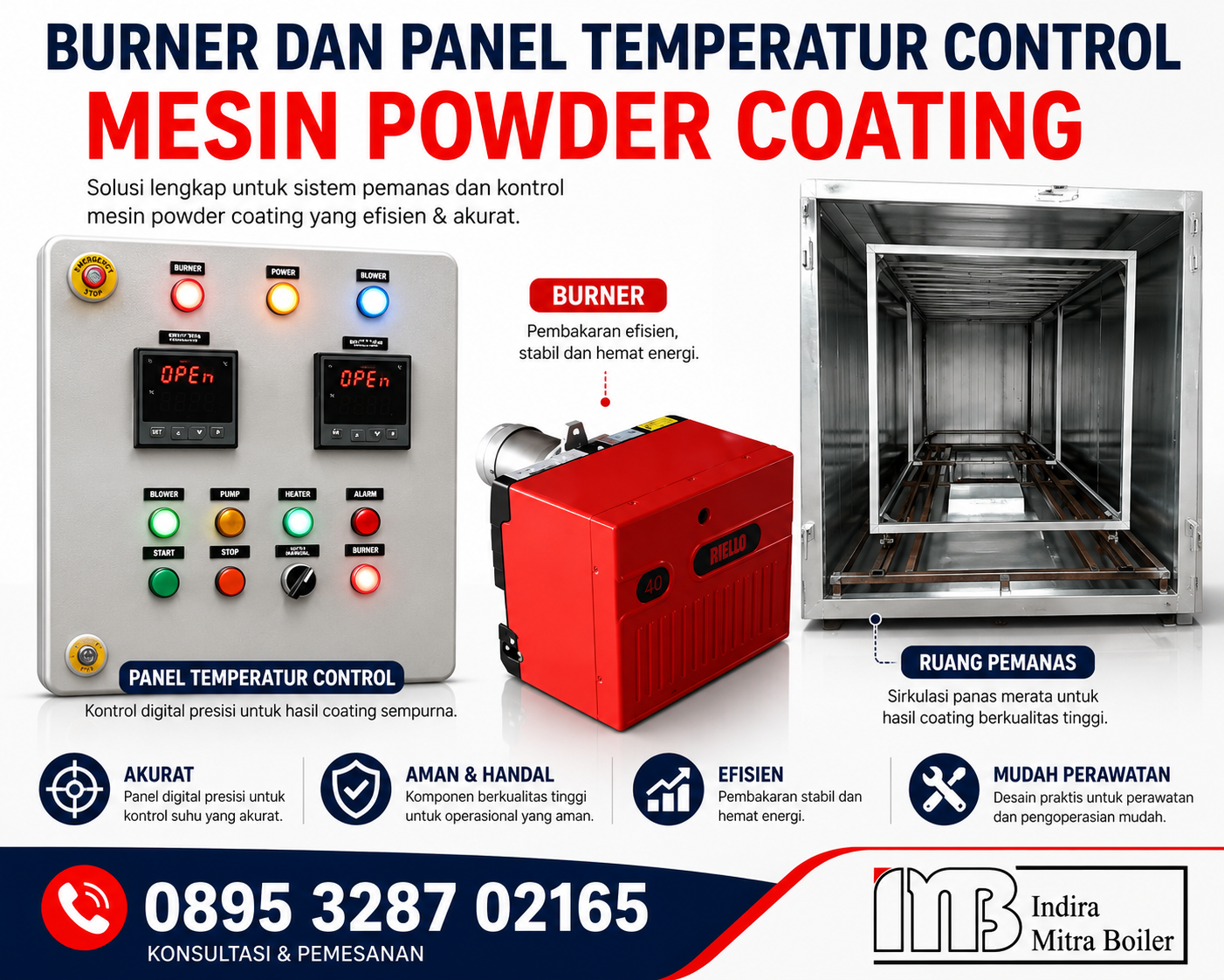 JUAL BURNER DAN PANEL TEMPERATUR CONTROL - MESIN POWDER COATING A