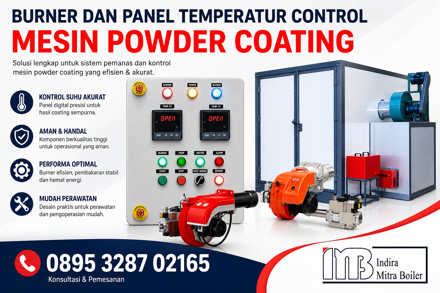 JUAL BURNER DAN PANEL TEMPERATUR CONTROL - MESIN POWDER COATING