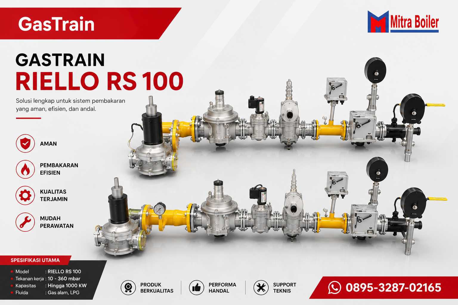 JUAL KOMPONENT GASTRAIN BURNER RIELLO RS 100