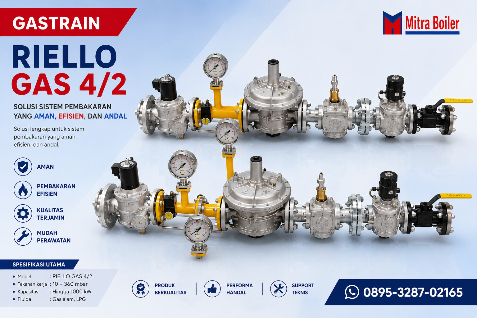JUAL KOMPONEN GASTRAIN (Sesuai Ukuran Riello GAS 4/2)