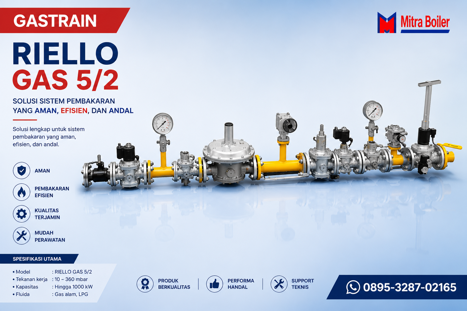 JUAL KOMPONEN GASTRAIN (Sesuai Ukuran Riello GAS 5/2)