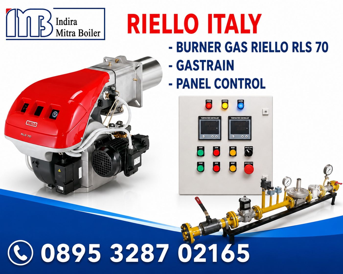 JUAL BURNER DUAL FUEL RIELLO RLS 70 + PANEL TEMPERATUR CONTROL