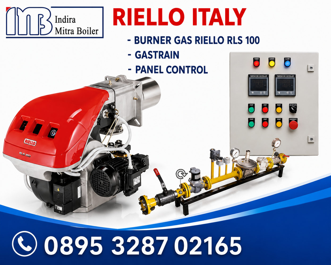 JUAL BURNER DUAL FUEL RIELLO RLS 100 + PANEL TEMPERATUR CONTROL