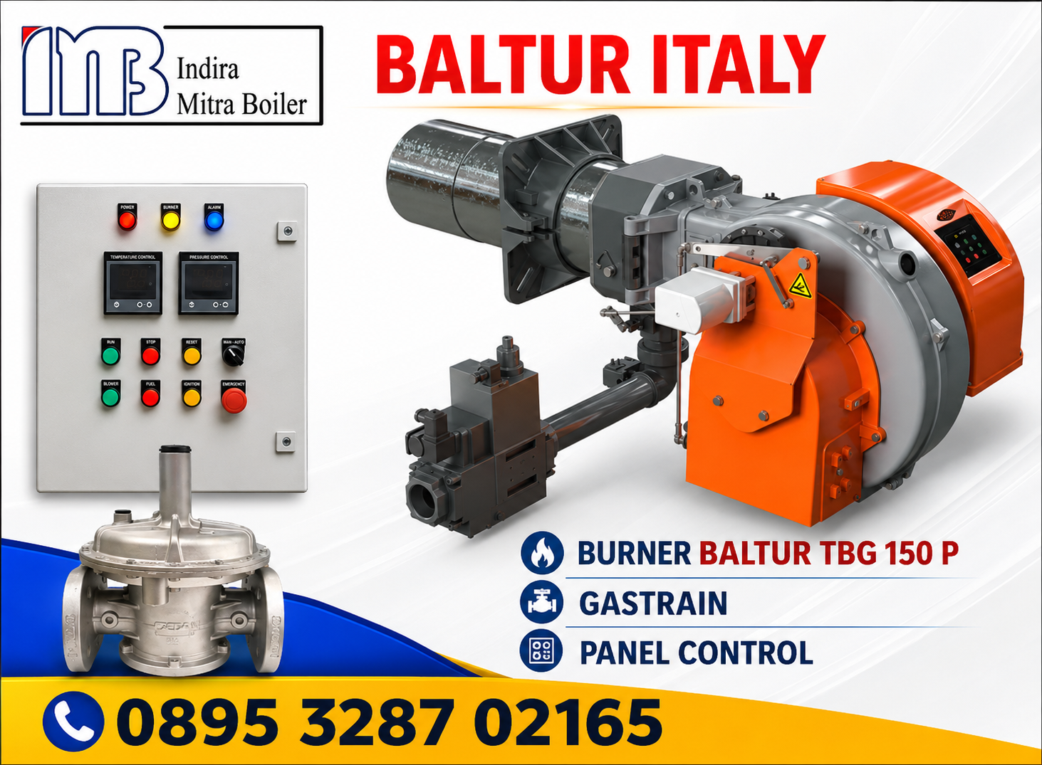 JUAL BURNER GAS BALTUR TBG 150 P + GASTRAIN & PANEL CONTROL