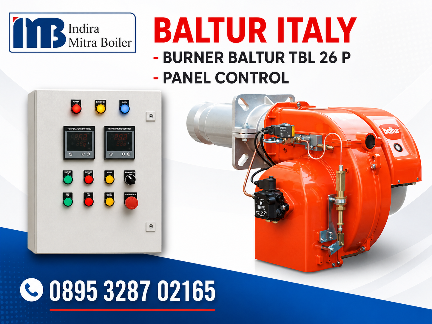 JUAL OIL BURNER BALTUR TBL 26 P + PANEL TEMPERATURE CONTROL