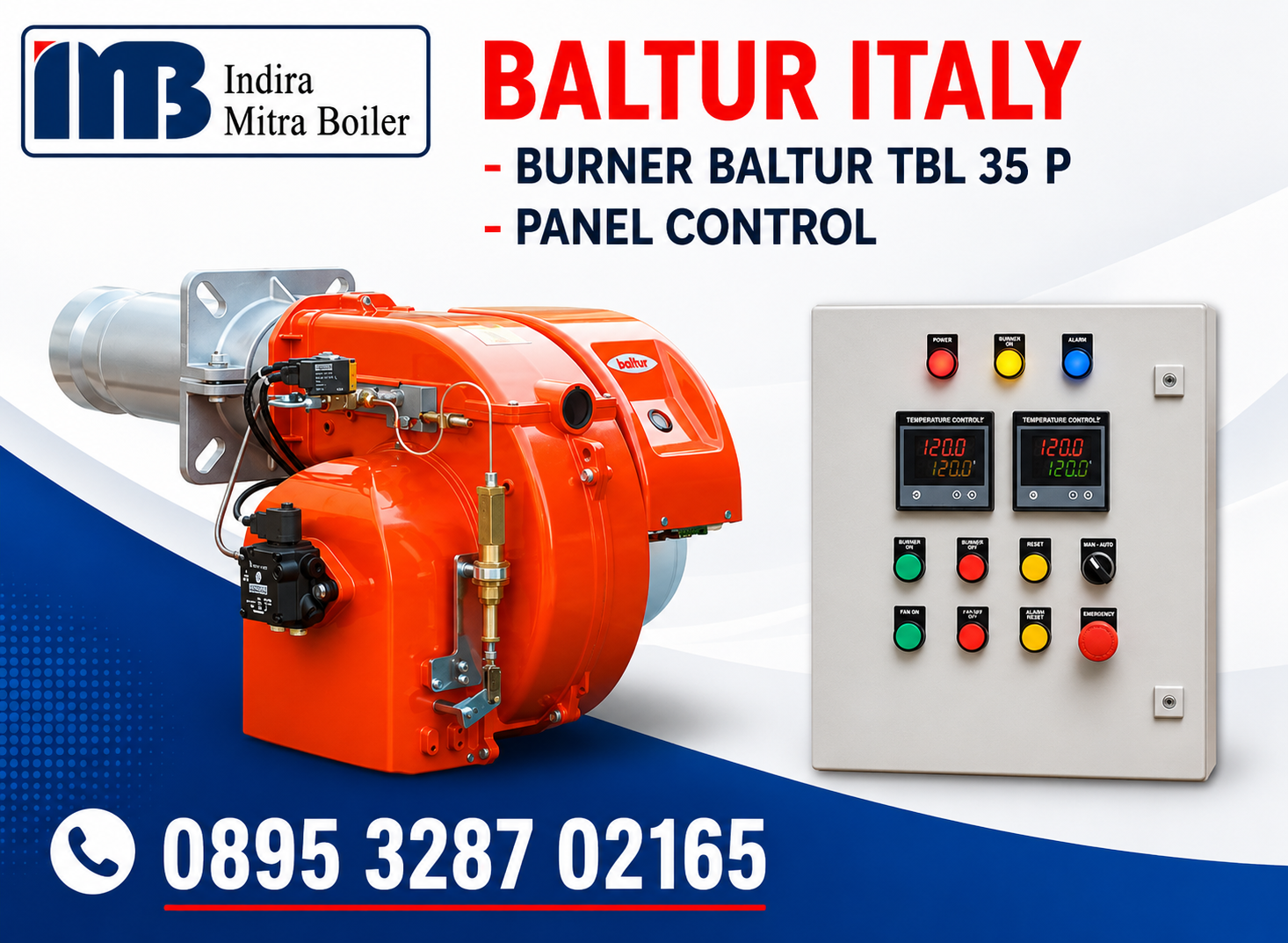 JUAL OIL BURNER BALTUR TBL 35 P + PANEL TEMPERATURE CONTROL