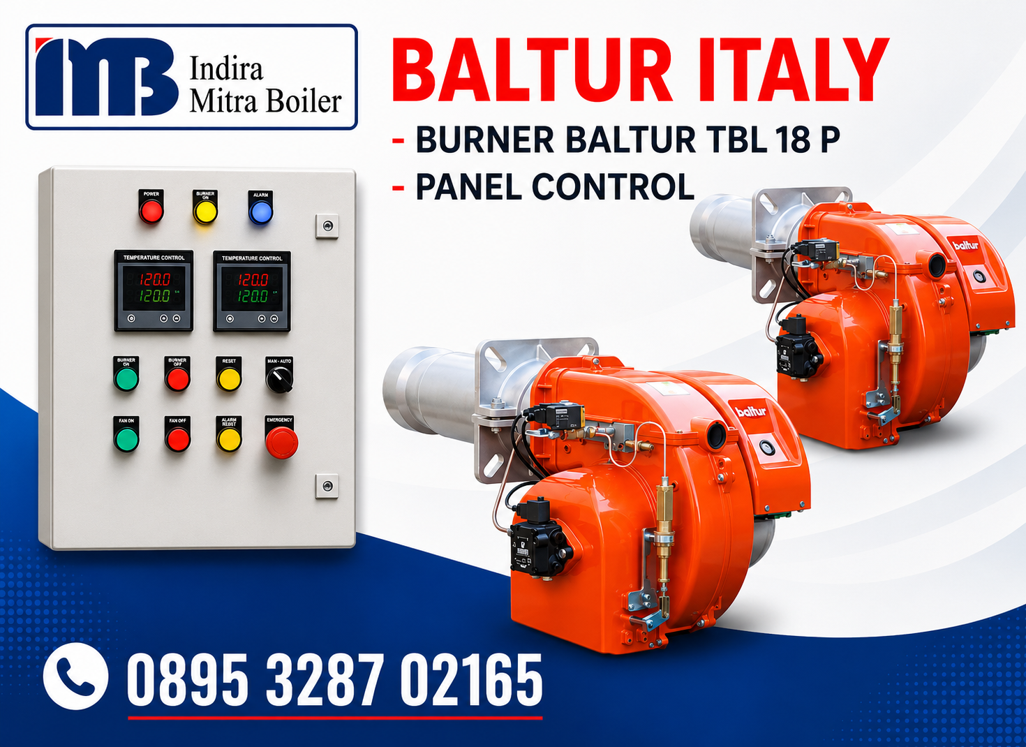 JUAL OIL BURNER BALTUR TBL18 P + PANEL TEMPERATUR CONTROL