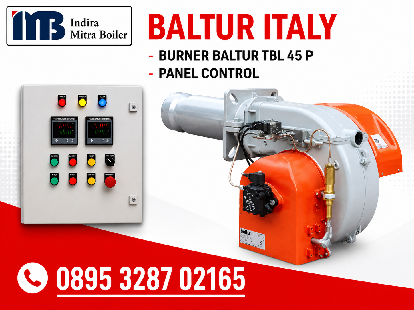 JUAL OIL BURNER BALTUR TBL 45 P + PANEL TEMPERATURE CONTROL