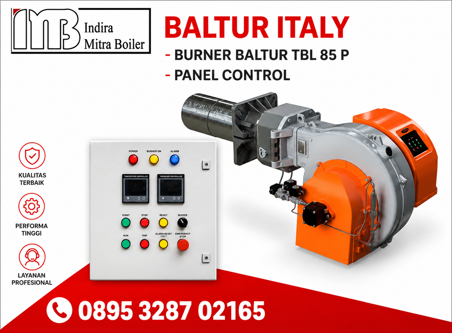 JUAL OIL BURNER BALTUR TBL 85 P + PANEL TEMPERATURE CONTROL