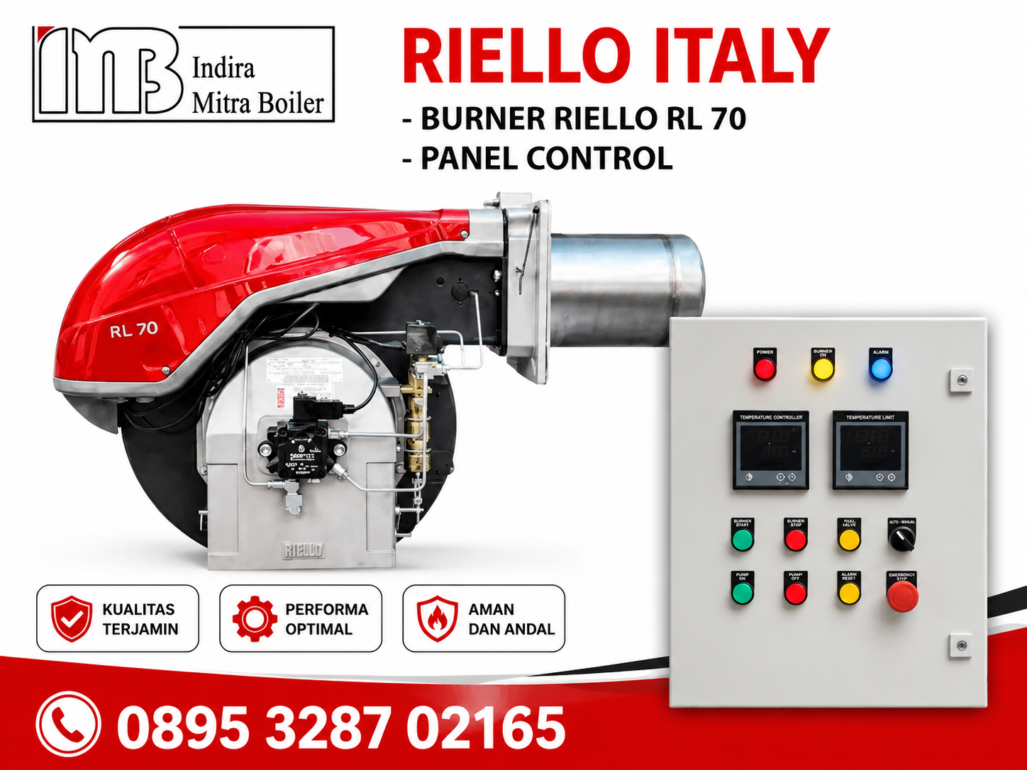 JUAL BURNER RIELLO RL70 + PANEL TEMPERATUR CONTROL