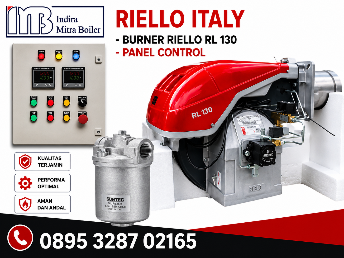 JUAL OIL BURNER RIELLO RL130 + PANEL TEMPERATUR CONTROL