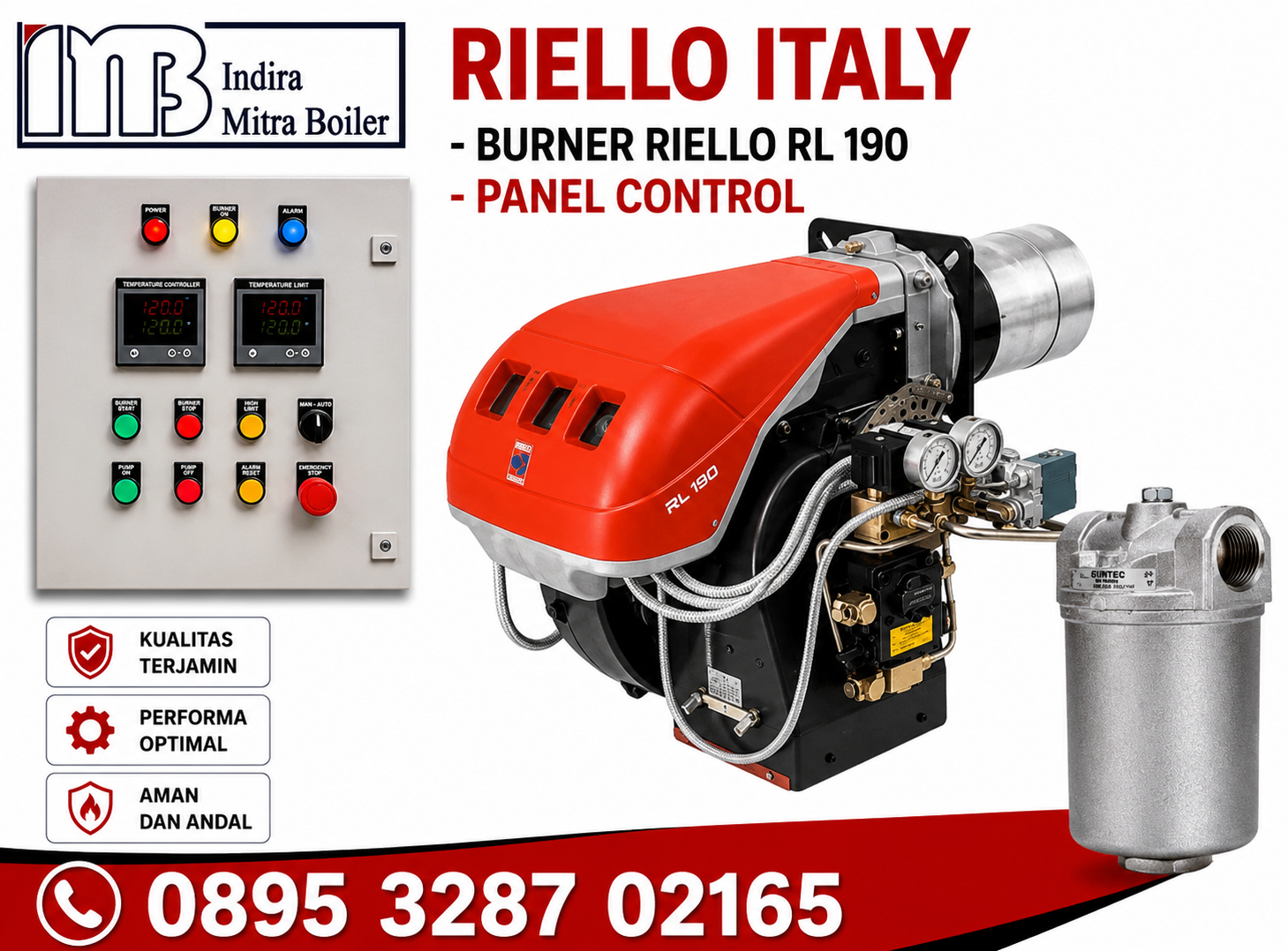 JUAL OIL BURNER RIELLO RL190 + PANEL TEMPERATUR CONTROL