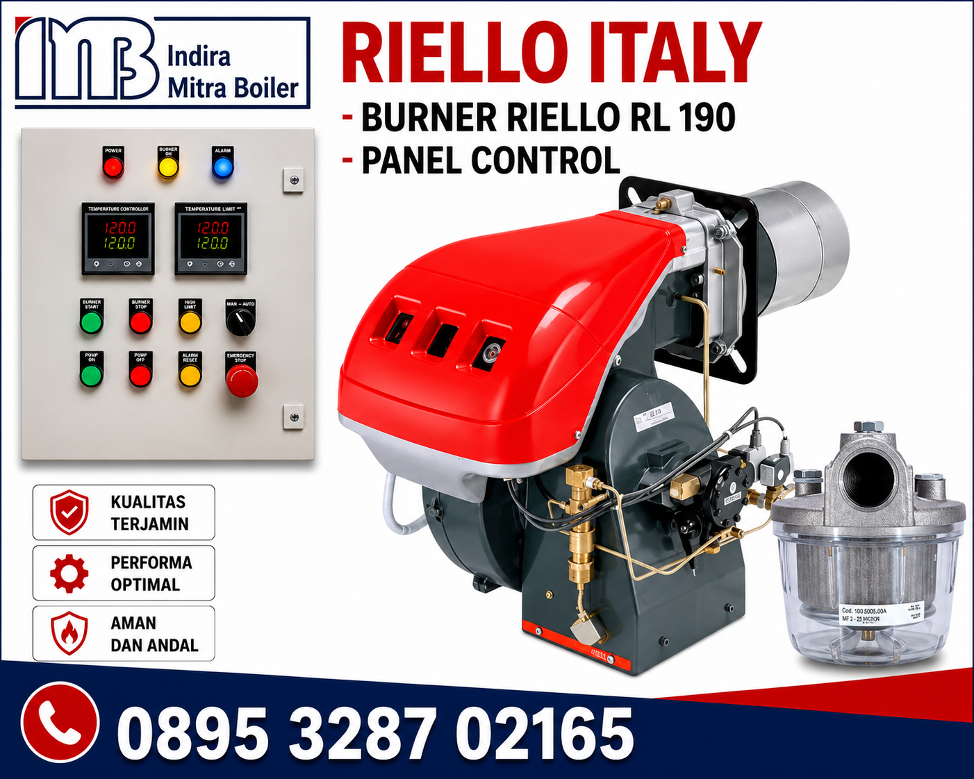 JUAL PANEL TEMPERATUR CONTROL UNTUK BURNER RIELLO RL 190